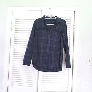J Crew Green Plaid Beaded Button Down Shirt 6